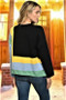 Womens Fashion Trending Color Block Knit Sweater