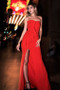 Red Sweetheart Cascading Ruffle Dress