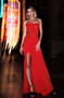 Red Sweetheart Cascading Ruffle Dress