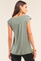 Sage Top with Gathered Decorative Detail