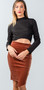 Womens Rust Velvet Skirt