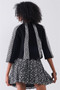 Black & White Damask 3/4 Sleeve Cropped Jacket