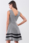 Black & White Diamond Pattern Black striped hem sleeveless  classic dress!