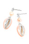 Pink and Silver Shell Pearl Earrings