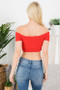 Red Ripped Ruched Crop Top