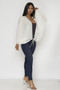 Butterfly Sleeve Cardigan in White & Black Butterfly Sleeve Cardigan in White & Black