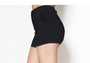 Black Stretch Shorts with ruffle trim on the pockets
