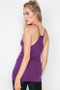 Purple Classic Knit Spaghetti Strap Stretchy Long Length Cami