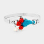 3 Red Flower Steer Head Pearl Bracelet!