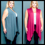 The Perfect Plus Size Sleeveless Duster Cardigan Vest in Grey & Burgundy!
