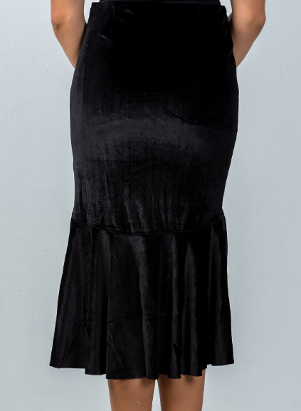 Dressy black velvet skirt store
