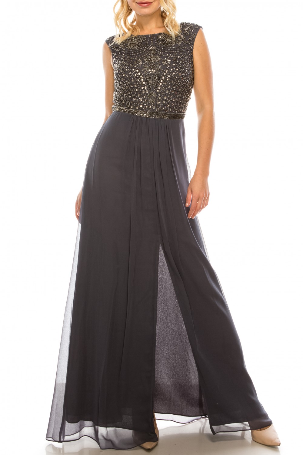 gray formal skirt