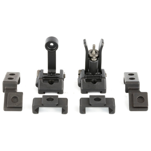 Griffin Armament M2 Sight Deploy Kit, Front/Rear Folding Sights, Fits Picatinny Rails, Matte Black Finish, Includes 12 O'Clock & 45 Degree Bases