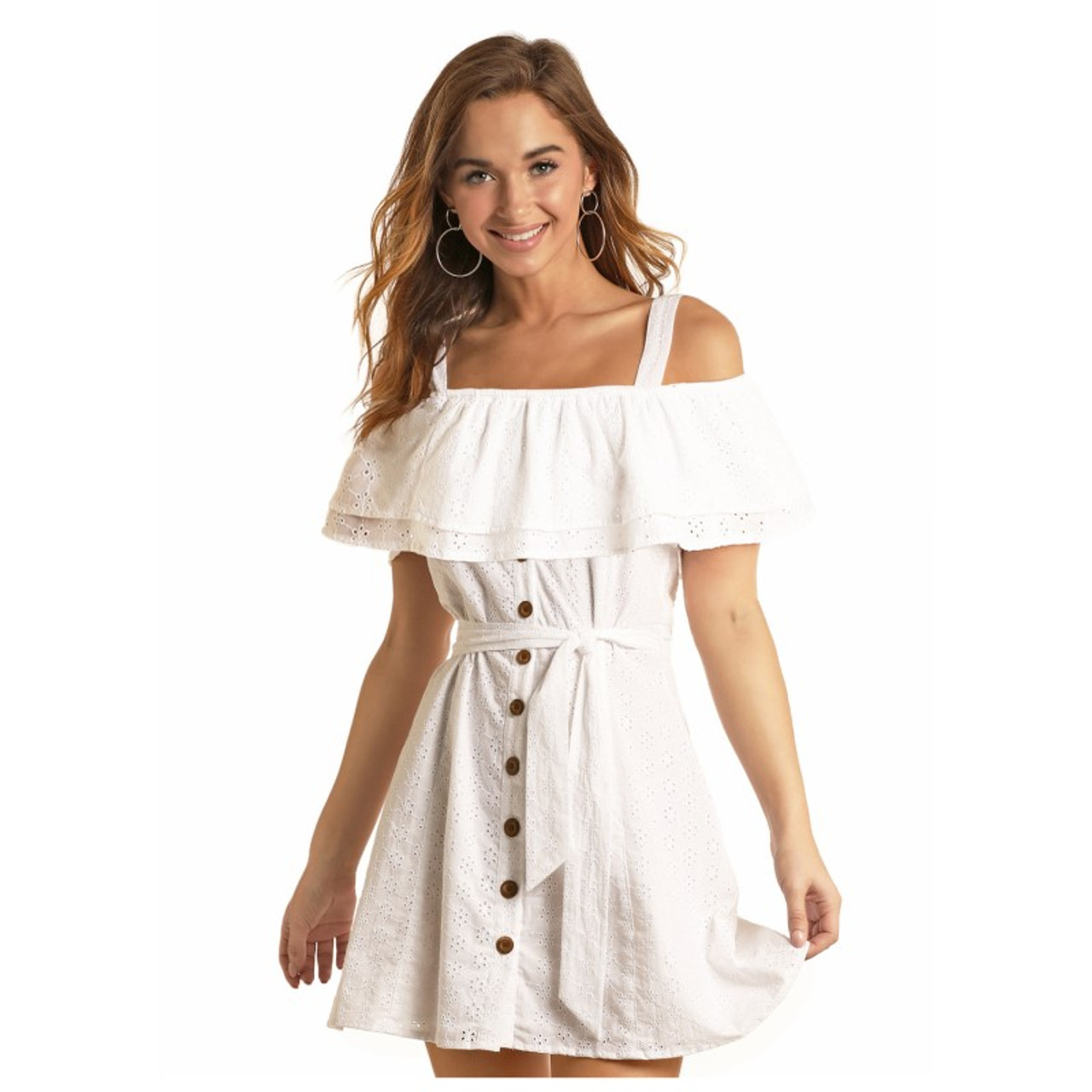 Off The Shoulder Ruffles Insert Casual Dress