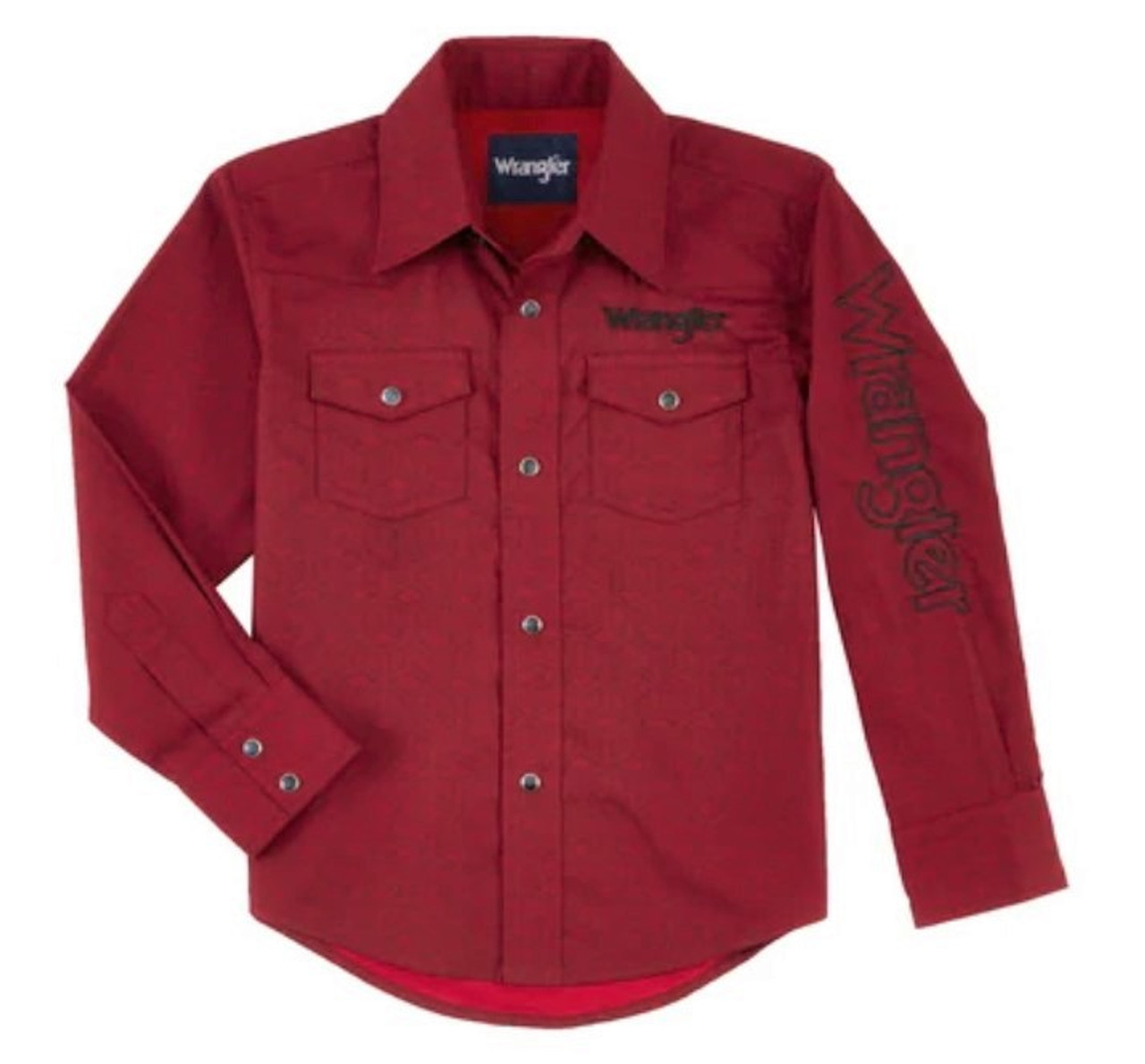 Wrangler Boy's Red Western Shirt With Logo