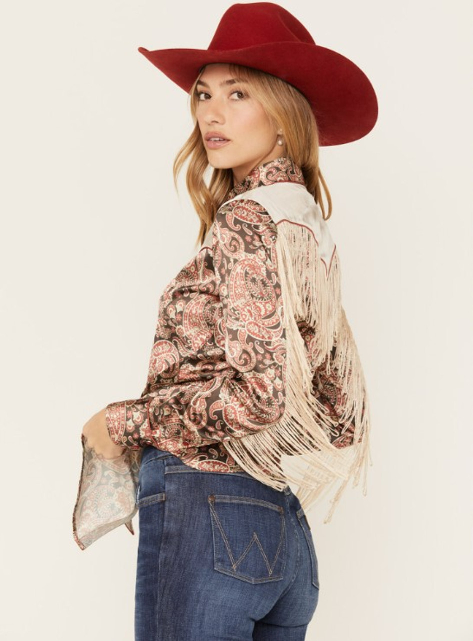 トップス Scully deadstock western shirt Scully Western Shirt Men L/S Snap Embroidered Floral L Black