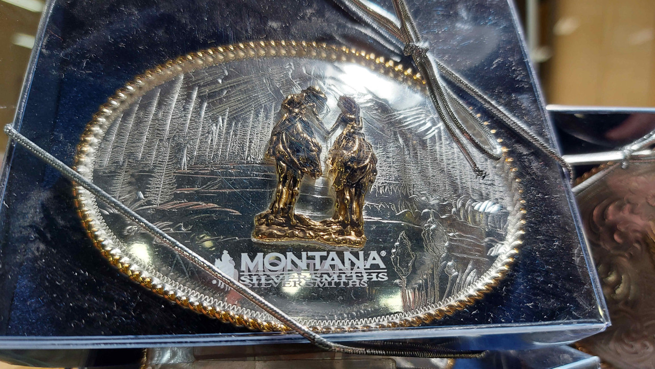 Montana Silversmiths Etched Western Belt Buckle