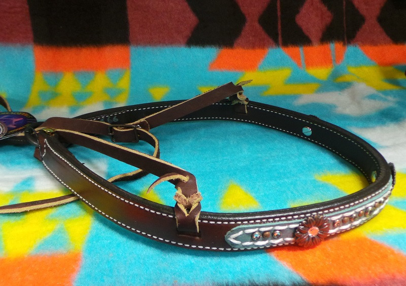 Weaver Leather Horizons Noseband – Cavezza In Pelle Resistente Alle Intemperie Con Cuore Sanguinante - 4