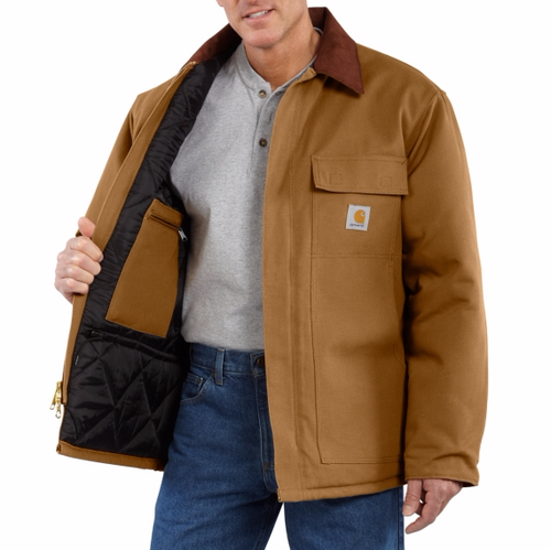 Carhartt Men's Duck Traditional Coat - Arctic Quilt-Lined (Brown)