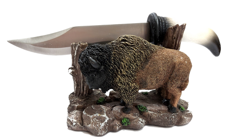 Knife W/Buffalo Stand