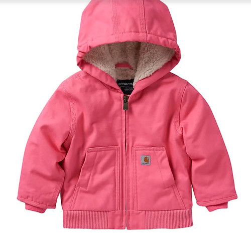 Carhartt Girls' Zip Front Canvas Insulated Hooded Active Jacket