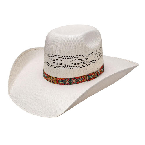 Rocker Hooey Straw Cowboy Hat w/ Retro Band