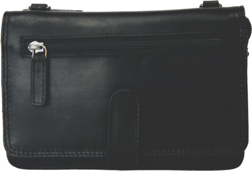 Rugged Earth Leather Organizer Purse - Black