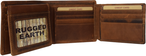 Rugged Earth Bifold Leather Wallet - 990012