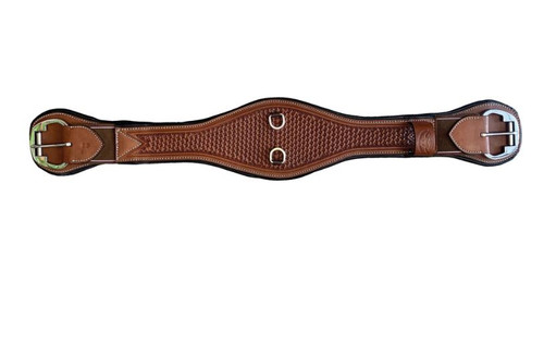 Western Rawhide Contoured Leather Cinch