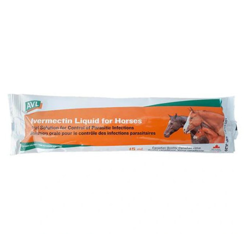 AVL Liquid Ivermectin Horse Dewormer 15ml Syringe