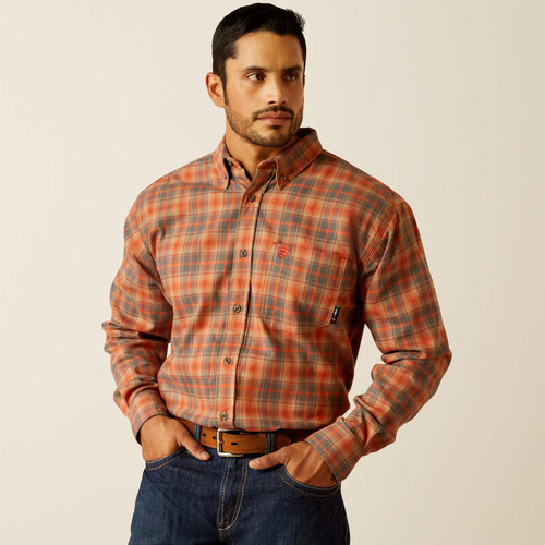 Men's Ariat FR Olympic Plaid Button