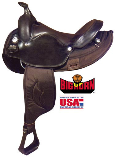 Big Horn 15 1/2" Seat Synthetic Saddle With Arabian Bars