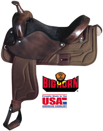 Big Horn Synthetic Square Skirt Roper Saddle 15" Seat
