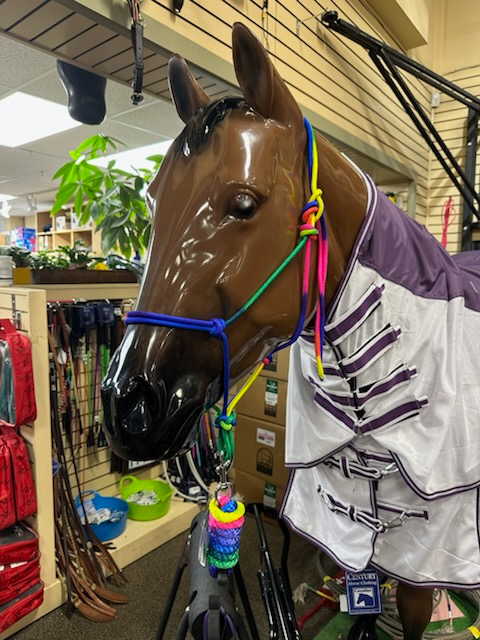 Rainbow Rope Halter + 6' Lead