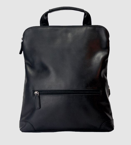 Rugged Earth Black Leather Backpack