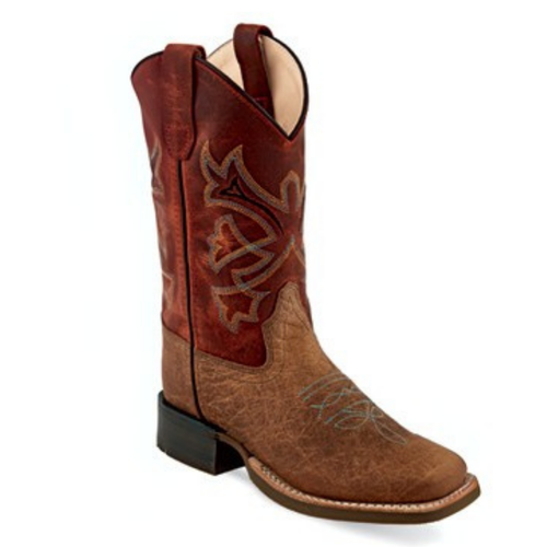 Children's Old West Square Toe Brown/Rust Western Boot Children's Old West Square Toe Brown/Rust Western Boot