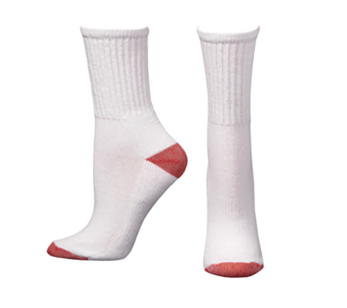 Youth Red & White Crew Socks