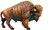 Coloured Bison Figurine