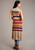 Stetson Women's Multi-Color 100% Cotton Striped Cardigan