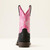 Kid's Ariat Black/Pink Floral Emboss Outrider Cowboy Boot
