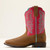 Kid's Ariat Westwood Square Toe Western Boot - Wicker/Hot Pink