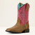 Kid's Ariat Westwood Square Toe Western Boot - Wicker/Hot Pink