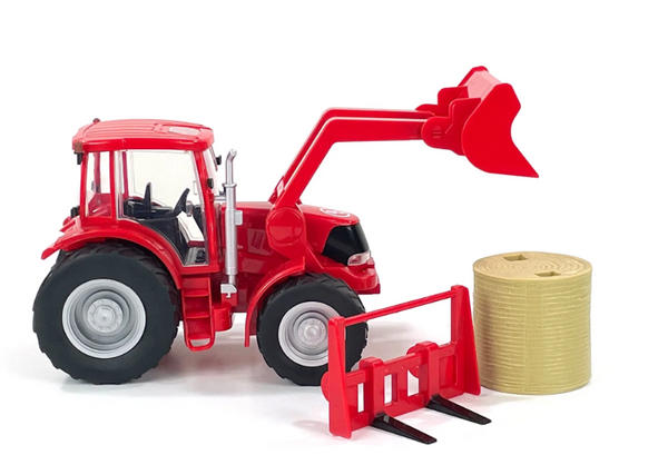 Tractor With Loader and Bale