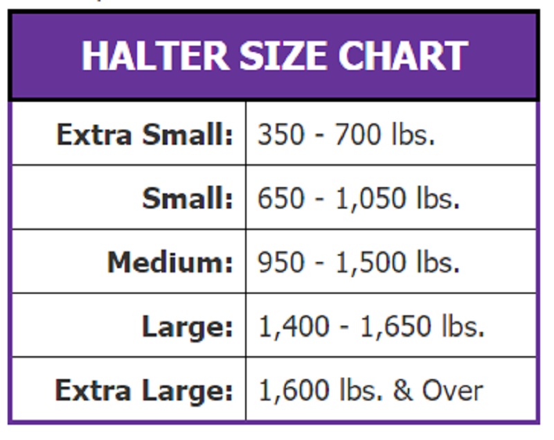 Weaver Halter Size Chart