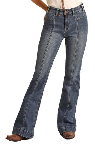 Rock & Roll Women's High Rise Extra Stretch Double Loop Flare Jeans