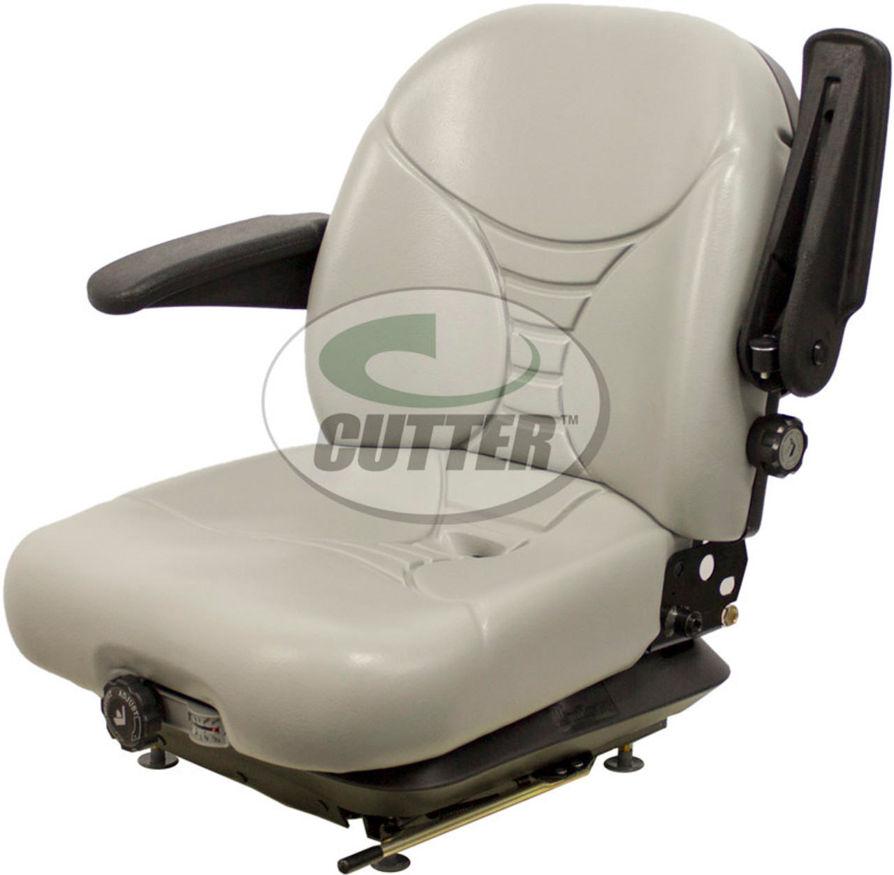 New Grey Vinyl Pro Seat & Suspension w/ Armrests