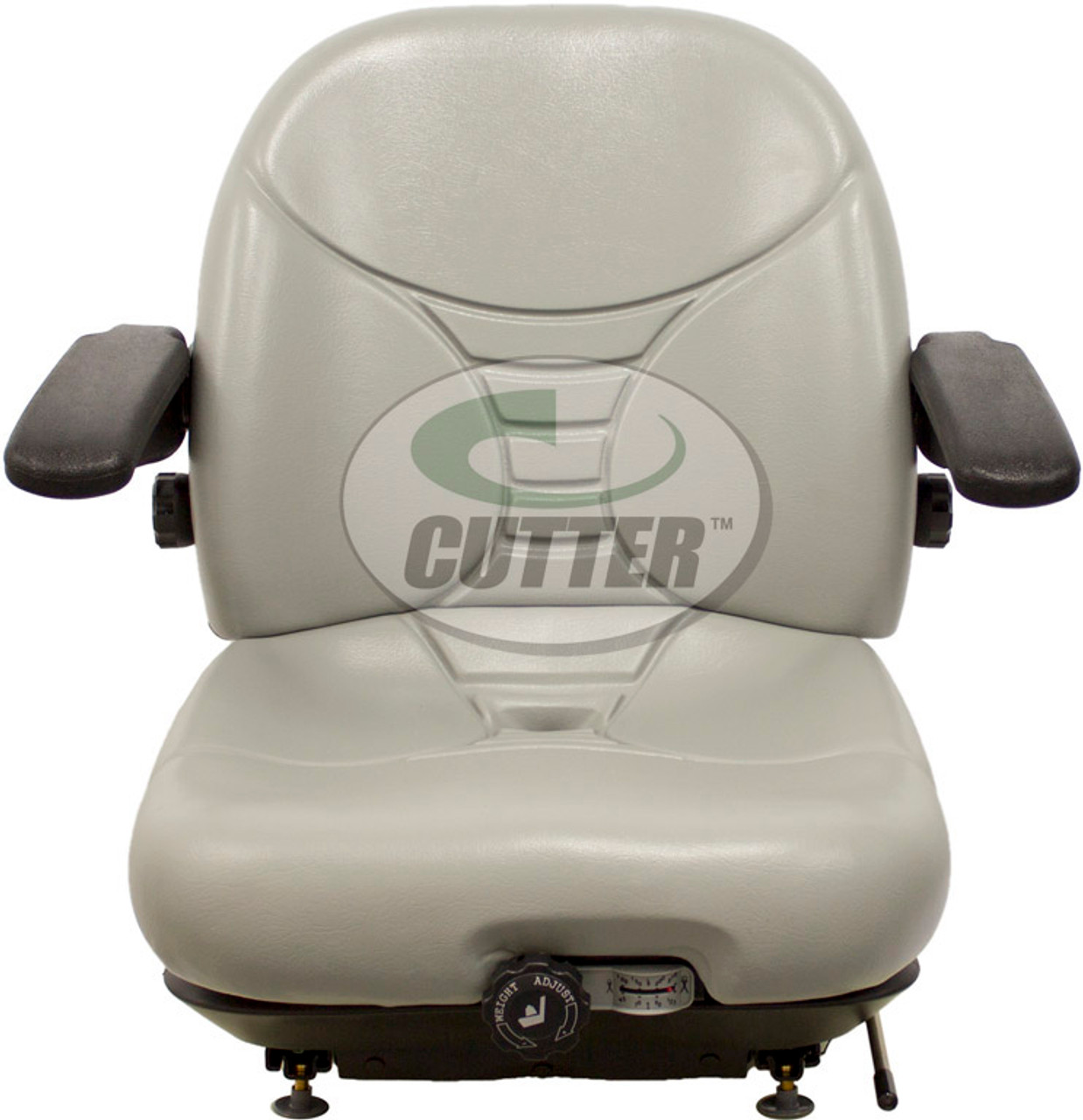 New Grey Vinyl Pro Seat & Suspension w/ Armrests