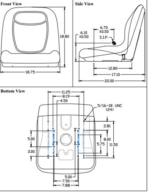 New Grey Low Back Seat - Replaces Toro 112-2923 and Others