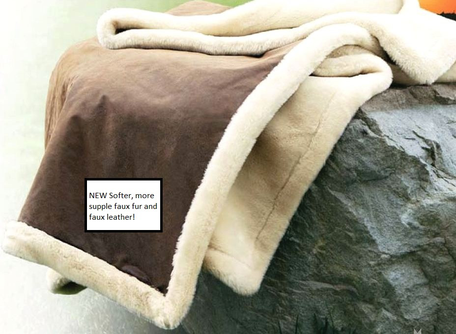 Buy Kanata Vintage Faux Leather Faux Fur Throw