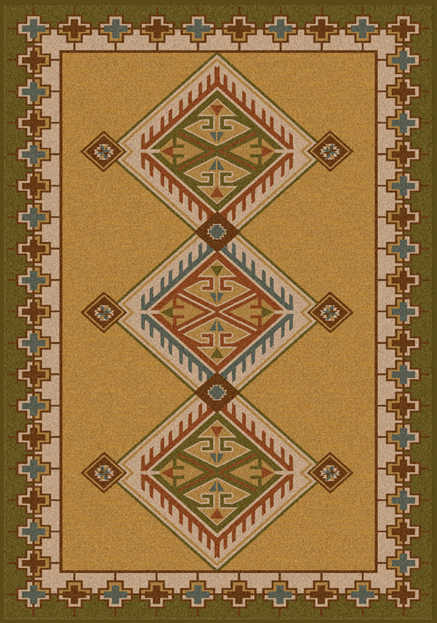 American Dakota Ancestry Area Rug - Green 3 x 4